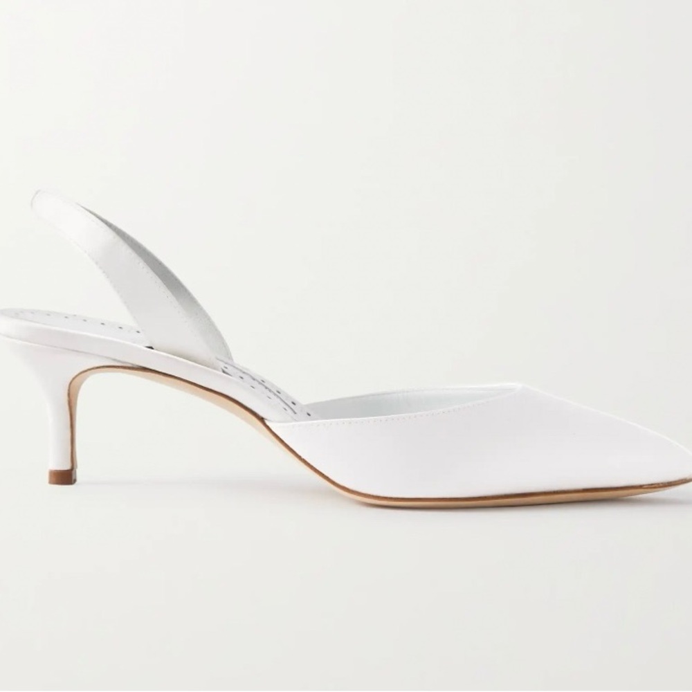 Manolo Blahnik Carolyn Bridal Satin Slingback Pumps